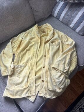 We the free oversized Light Yellow Women's Casual Button Front Jacket